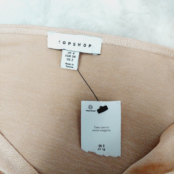 `New Topshop Slinky Twist Front In Stone Maxi Skirt P2731 - Picture 6 of 8